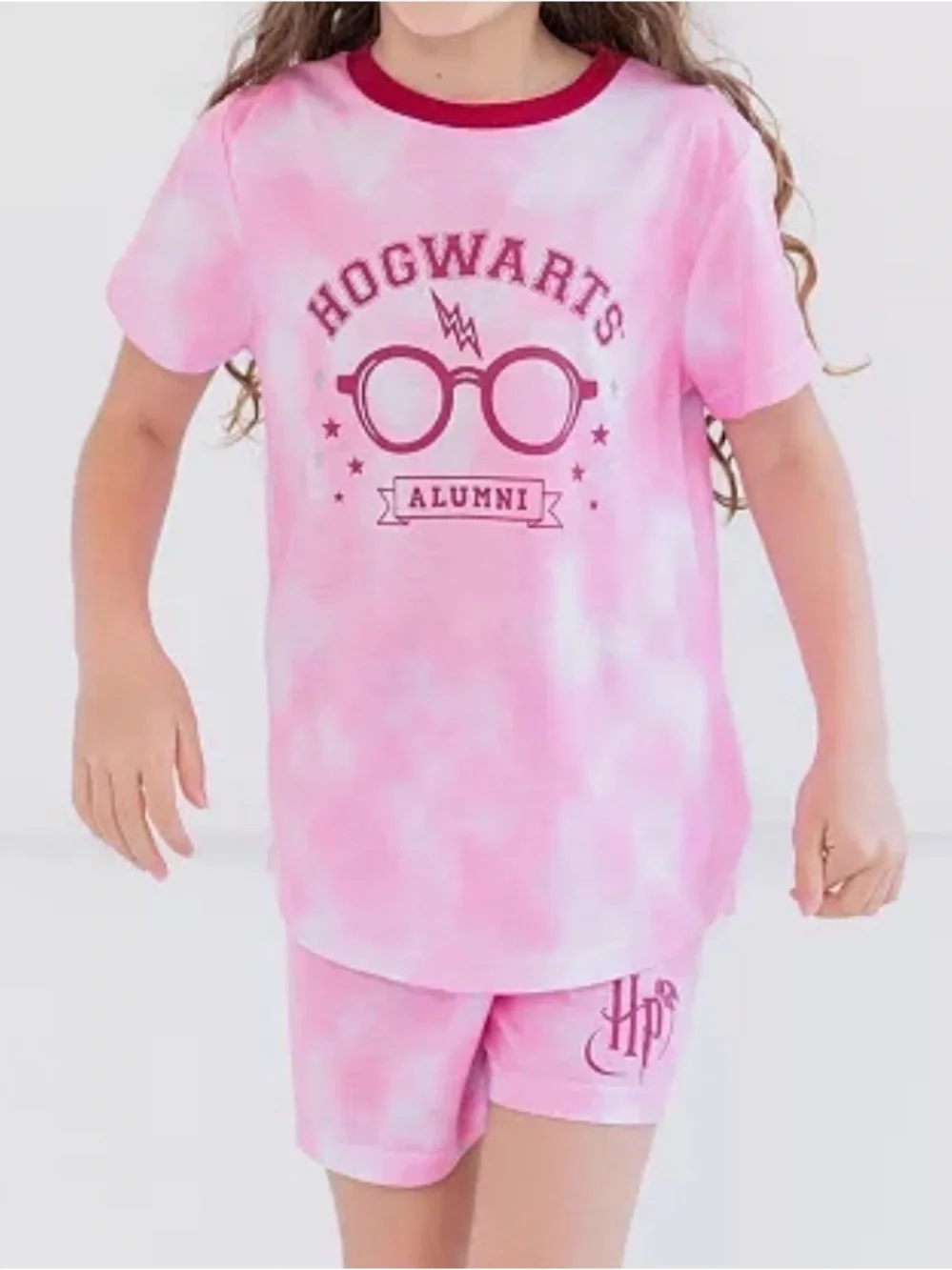 Warner Bros. Pink Tie-Dye Hogwarts Alumni Kids Pajama Set